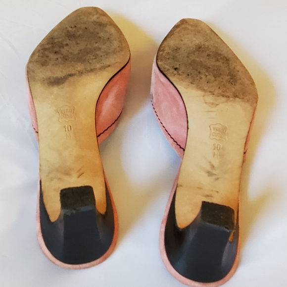 SOLD - SOLD - SOLD  Van Eli Pink Suede Slides - Picture 7 of 14